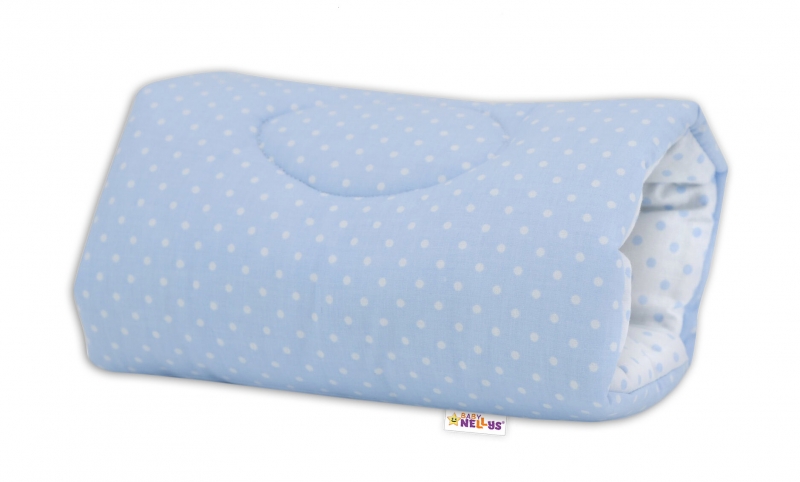 Baby Nellys  Dojčiace vankúš na ruku Baby Nellys, Bodky - modro/biele