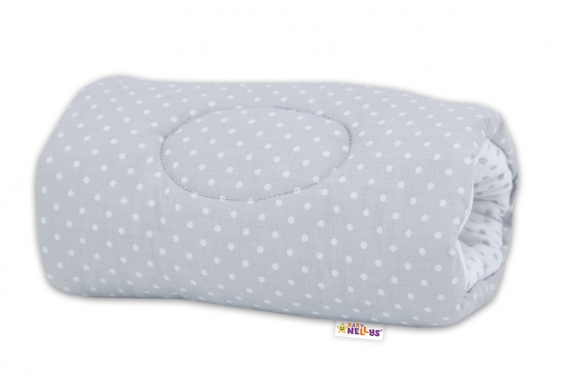 Baby Nellys  Dojčiace vankúš na ruku Baby Nellys, Bodky - sio/biele