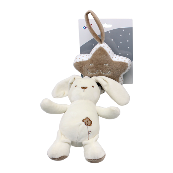 Závesná plyšová hračka Tulilo s melódiou Králiček, 35 cm - smotanový, K19