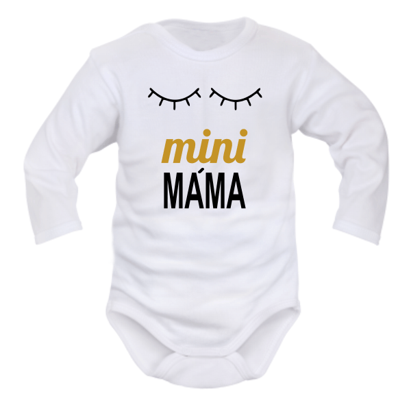 Body krátky rukáv Dejna Spiace oči Mini mama - biele, veľ. 86