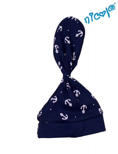 Kojenecká čiapkal Sailor - tm. modrý, veľ 56-62