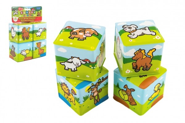 Kocka moje prvé zvieratká 7x7cm 4ks v sáčku MPZ od 0 let (1 KS)