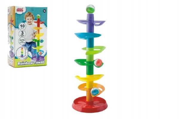 Guličkové dráha - veža 50cm 10ks 3 guličky plast v krabici 9m +