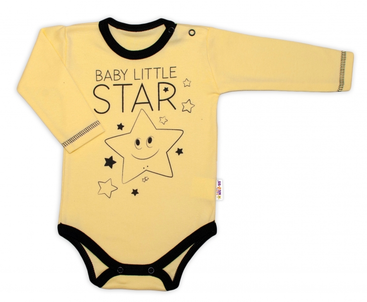 Baby Nellys Body dlhý rukáv, žlté, Baby Little Star, veľ. 56