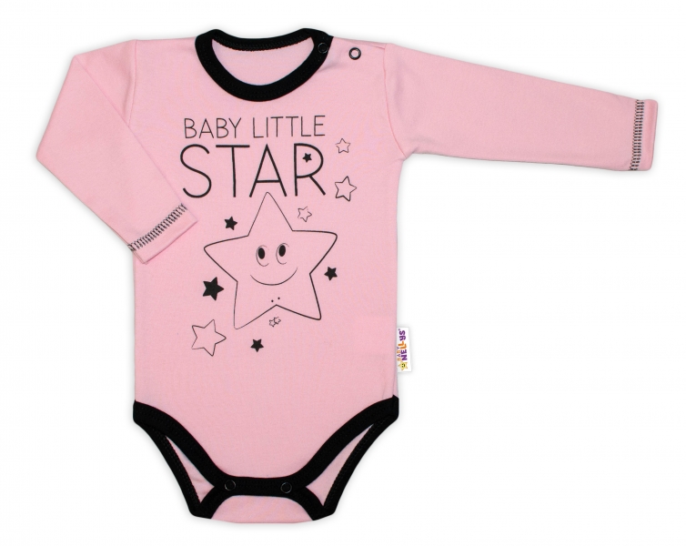 kojenecké body dlhý rukáv, ružové, Baby Little Star, veľ. 68