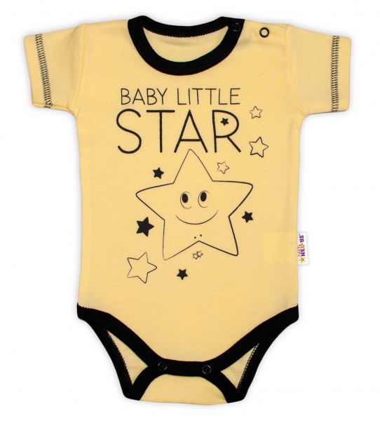 Body krátky rukáv , Baby Little Star - žlté, veľ. 56