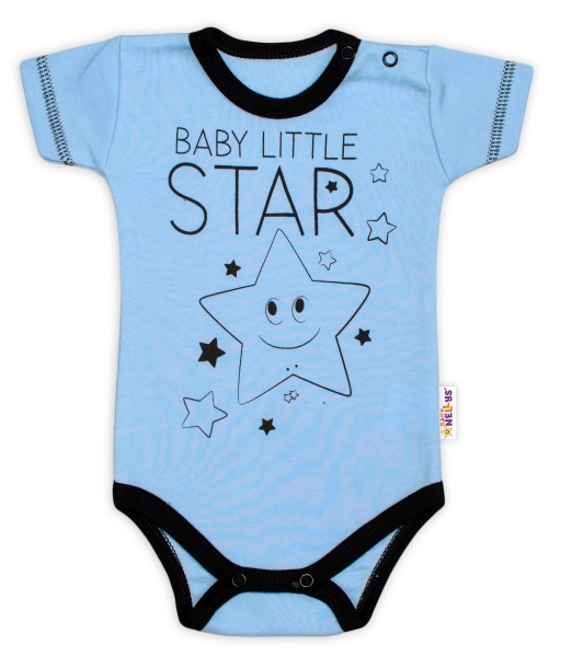 Body krátky rukáv Baby Nellys, Baby Little Star - modré, veľ. 56