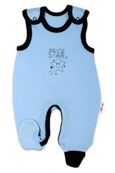 Dojčenské bavlnené dupačky Baby Nellys, Baby Little Star - modré, veľ. 68