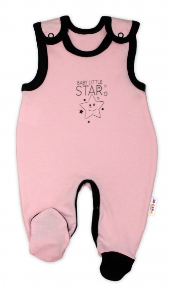 Dojčenské bavlnené dupačky Baby Little Star - ružové, veľ. 62