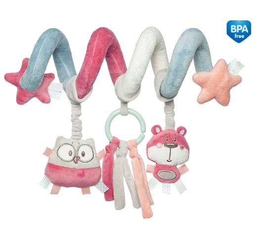 Canpol Babies Plyšová špirála Sovička - ružová