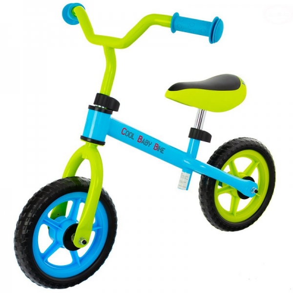 Euro Baby Detské odrážadlo, bicykel Cool Baby - zeleno/modré, kola - 9.5