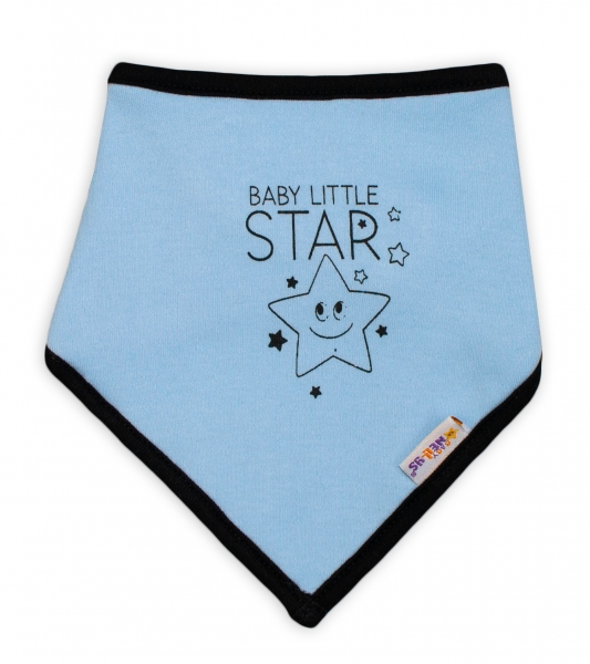 Detský bavlnený šatka na krk Baby Nellys, Baby Little Star - modrý