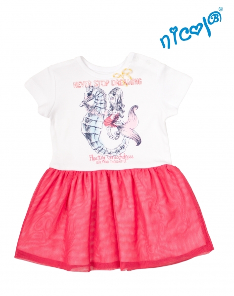 Dojčenské šaty Nicol, Morská víla - červeno/biele, veľ. 68-#Velikost koj. oblečení;68 (3-6m)