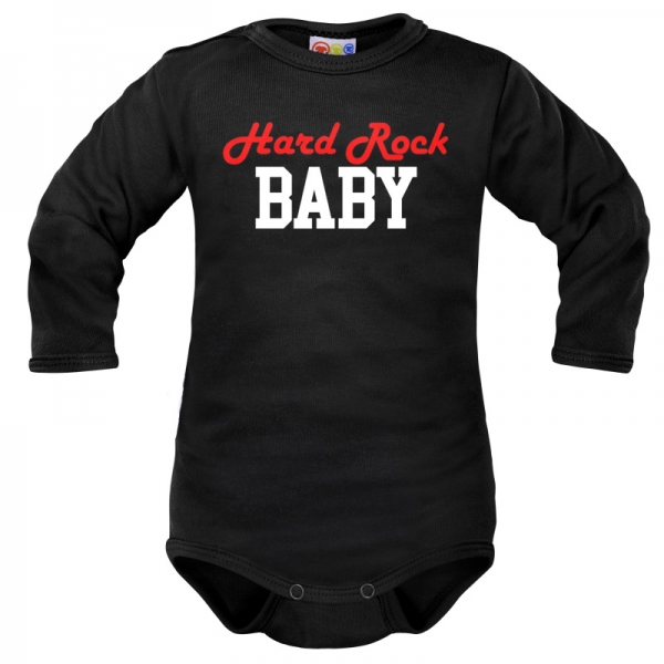 Body dlhý rukáv Dejna Hard rock Baby - čierne, veľ. 80