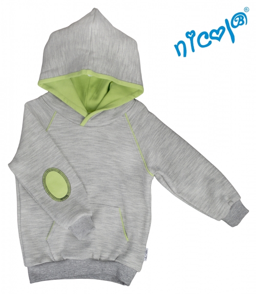 Mikina s kapucňou Nicol, Boy - sivá, veľ. 92
