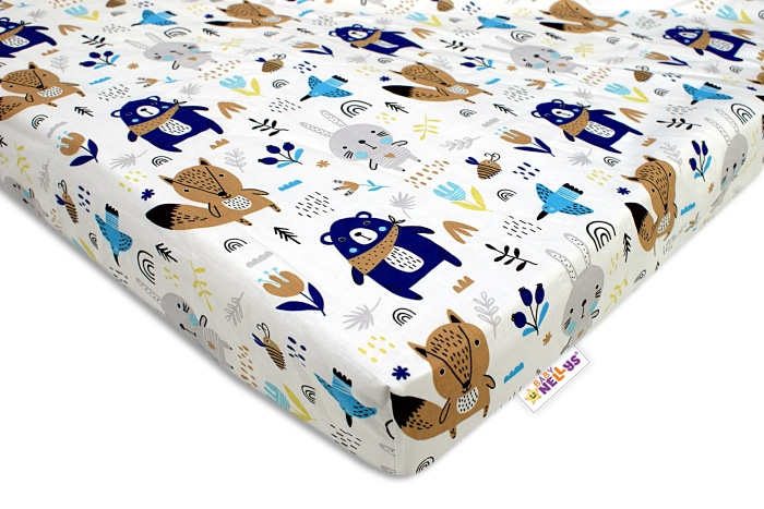 Baby Nellys Bavlnené prestieradlo 60x120 - Forest boy