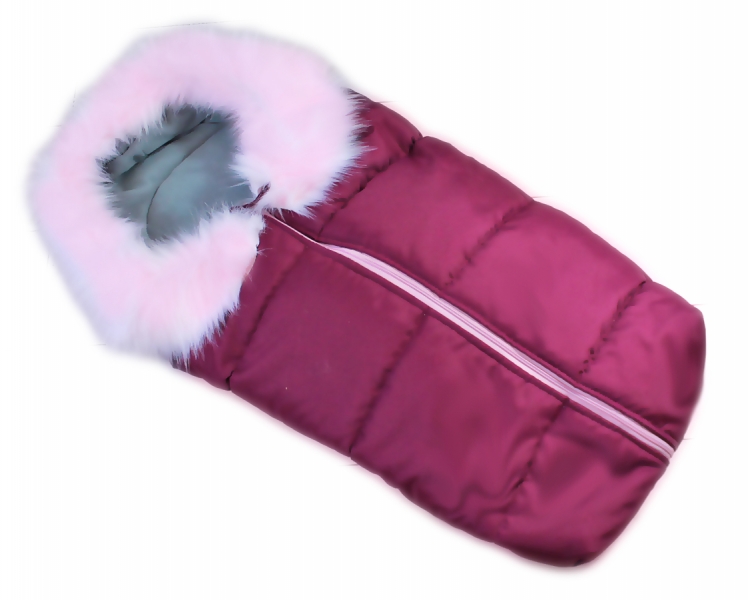 Fusak nielen do autosedačky Baby Nellys ® Eskymo s kožušinkou,  vínová/růžová (FARBA: VíNOVá, KOžúšOK)