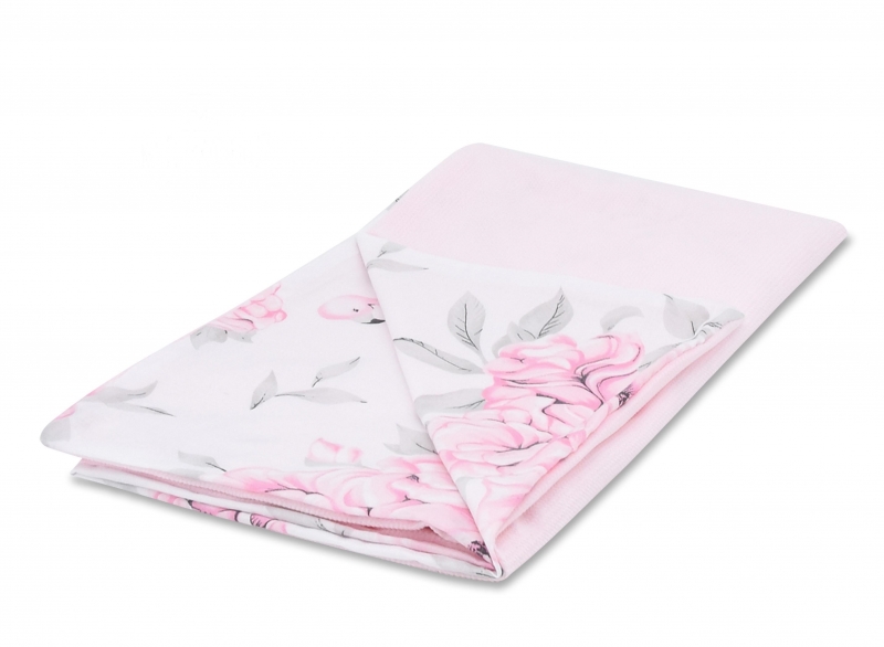 Baby Nellys Luxusná dečka Velvet 100 x 75 cm - Plameniak ružový