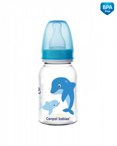 Canpol babies Fľaštička s potlačou 120 ml Love & Sea - modrá