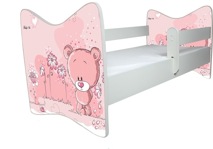 BabyBoo Dětská postieľka Medvedik STYDLÍN růžový - 120x60cm, D19 + ŠUPLÍK