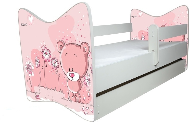 BabyBoo Detská postieľka Medvedík STYDLÍN ružový + ŠUPLÍK - 120x60 cm