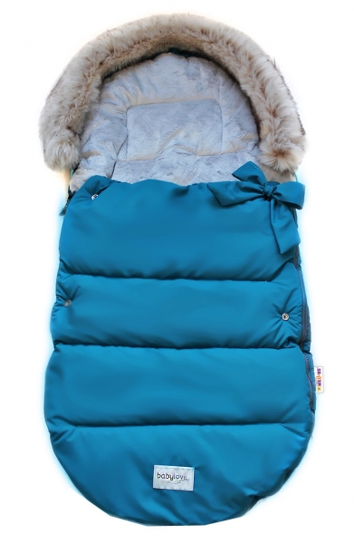 Detský fusak Baby Nellys Mašlička 4 v 1 s kožušinkou, 110 x 50 cm - zelený tyrkys