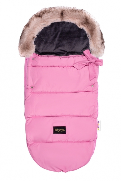 Detský fusak Baby Nellys STYLE 4 v 1 s kožušinkou, 110 x 50 cm, sv. ružová se sivou
