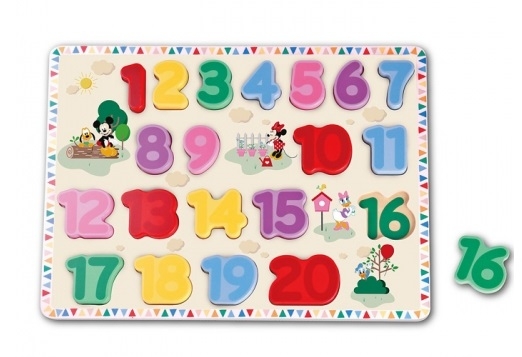Edukačný drevené puzzle Disney - Mickey Mouse