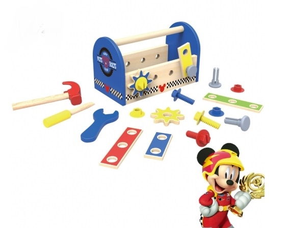 Drevené náradie Disney v boxe, Mickey, 25 x 13 x 15 cm (VEK: 3+, ROZMER:  25 X 13 X 15 CM)