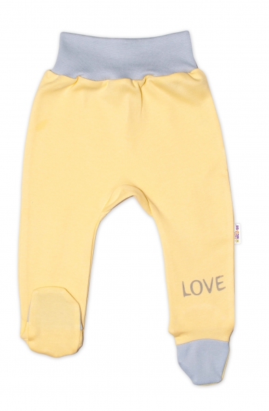 Baby Nellys Dojčenské polodupačky, žlté - Love, veľ. 74-#Velikost koj. oblečení;74 (6-9m)