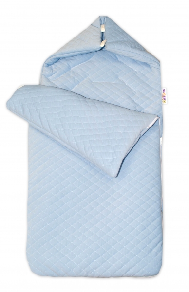 Bavlnený fusak Baby Nellys, velvet prešívaný, 45 x 95 cm - modrý