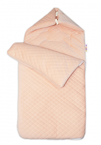 Bavlnený fusak Baby Nellys, velvet prešívaný, 45 x 95 cm - marhułový