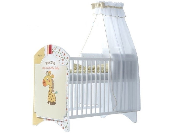 BabyBoo Detská postieľka LUX s motivom Sweet giraffe, 120 x 60 cm