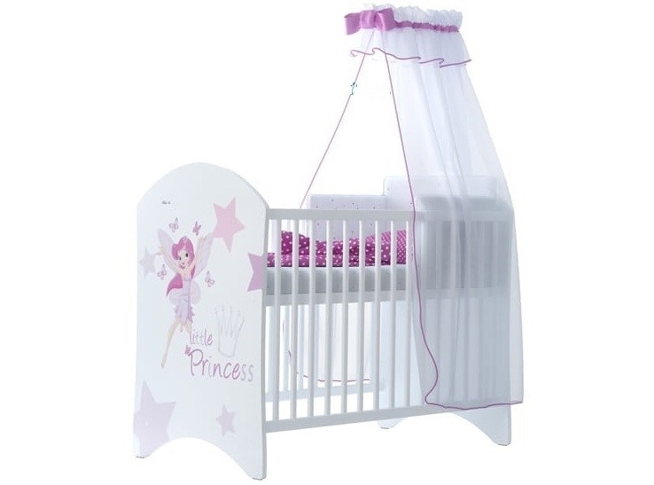 BabyBoo Detská postieľka LUX s motivom Little princess, 120 x 60 cm