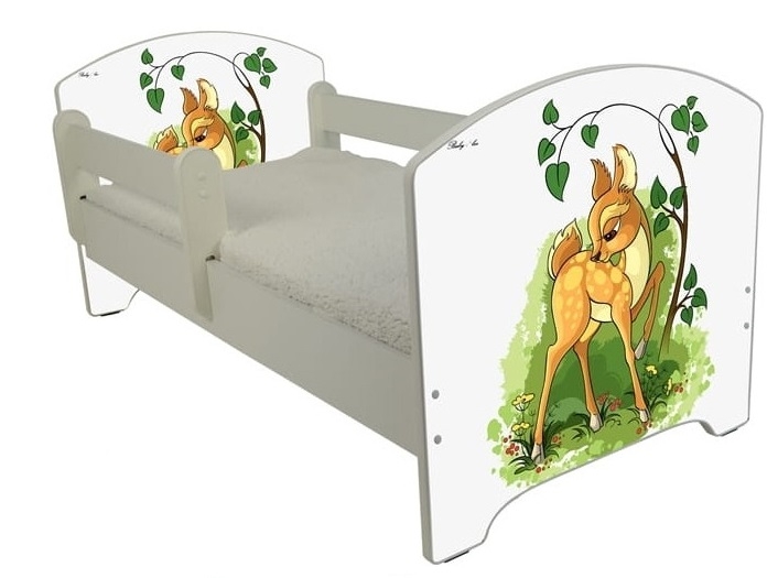 Babyboo Detská posteľ  LUX s motívom Bambi, 140 x 70 cm + šuflík