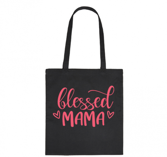Bavlnená taška pre mamy Blessed Mama - čierna
