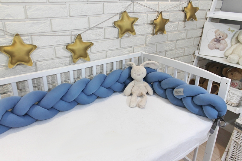 Mantinel Baby Nellys pletený vrkoč - tm. modrá