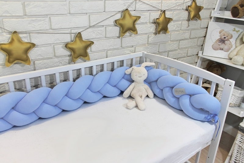 Mantinel Baby Nellys pletený vrkoč - sv. modrá