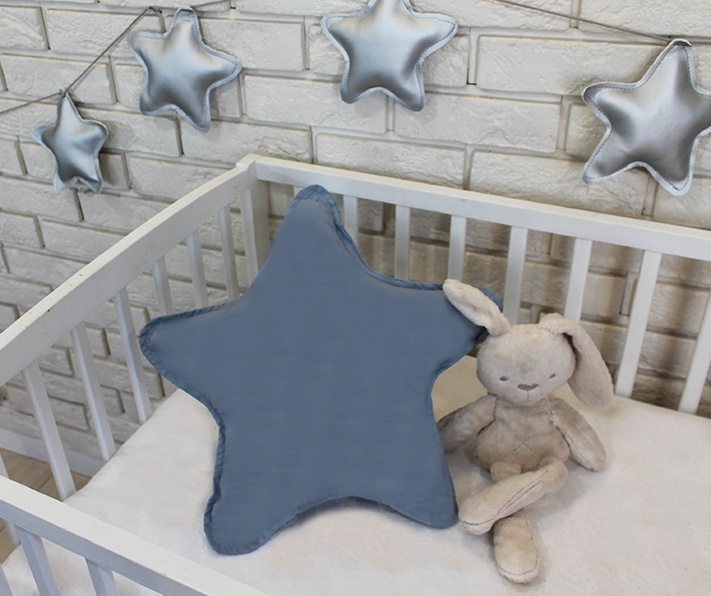 Baby Nellys Dekoračné obojstranný vankúšik - Hviezdička, 45 cm - šedá