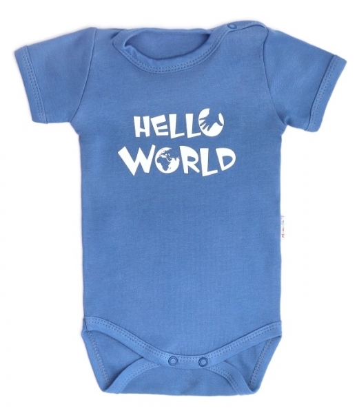 Dojčenské body krátky rukáv World - modré, veľ. 74