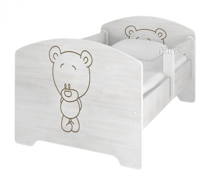 NELLYS Detská posteľ BABY BEAR vo farbe nórskej borovice, 160 x 80 cm + matrac zadarmo