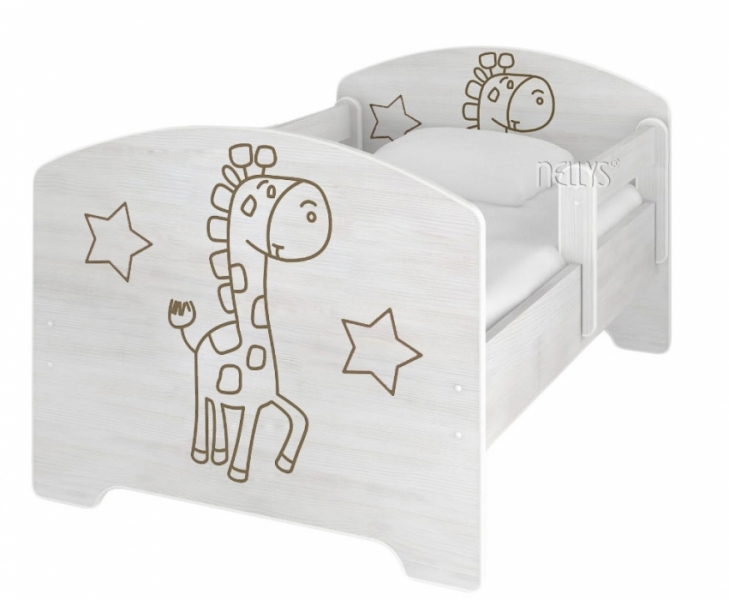 NELLYS Detská posteľ 160x80cm, Žirafka STAR vo farbe nórskej borovice
