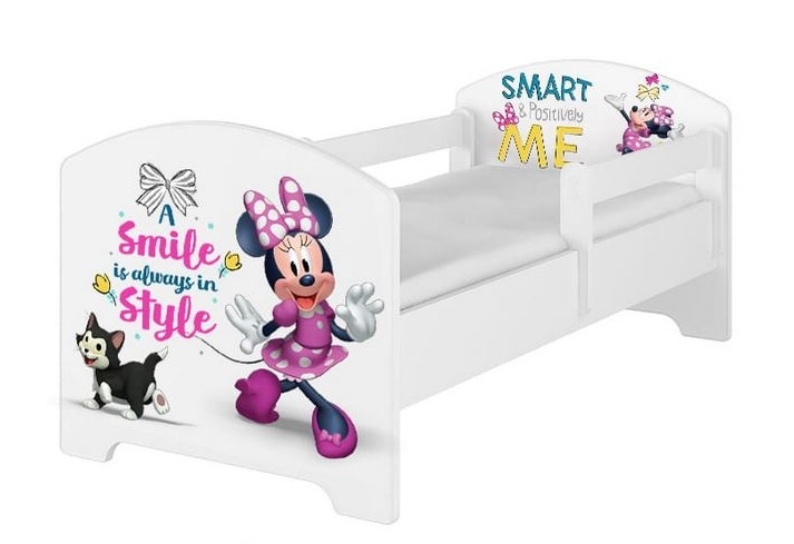 Babyboo Detská posteľ s penovým matracom Disney 140 x 70 cm - Minnie Smart