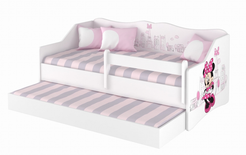 Babyboo Detská posteľ LULU 160 x 80 cm - biela Minnie Paris