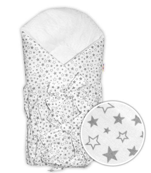 Baby Nellys Zavinovačka šnurovacia Galaxie hviezd - biela/ sivá