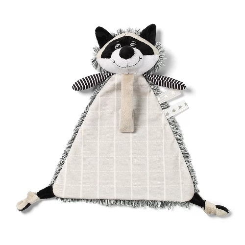 BabyOno Mazlík, přítulníček s príveskom na cumlík Racoon Rocky Mýval, čierno-biely (KAT: 739, FARBA:)