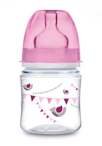 Canpol Babies Antikolik. fľaštička so širokým hrdlom, 120 ml - ružová