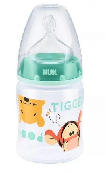 Fľaštička NUK Medvedík Pú - tyrkysová - 150 ml (NUK, 150 ML, MEDVEDíK Pú, 0-6M, FARBA: TYRKYSOVá)