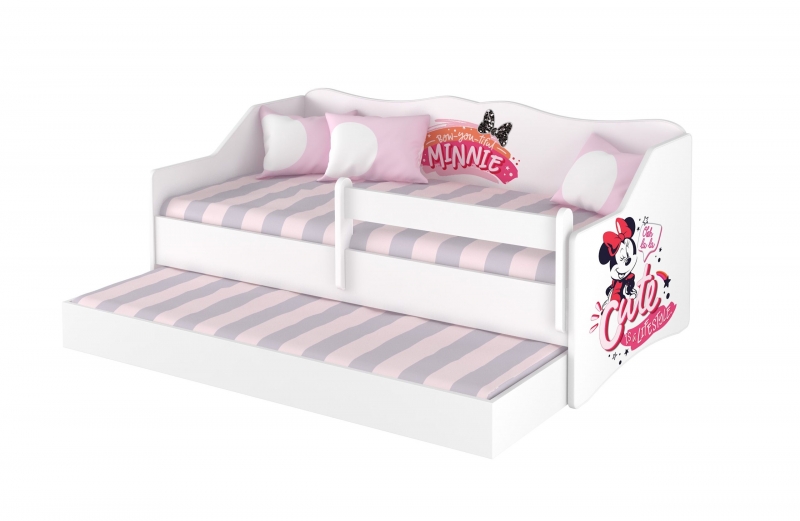 Babyboo Detská posteľ LULU 160 x 80 cm - biela Minnie Cutie