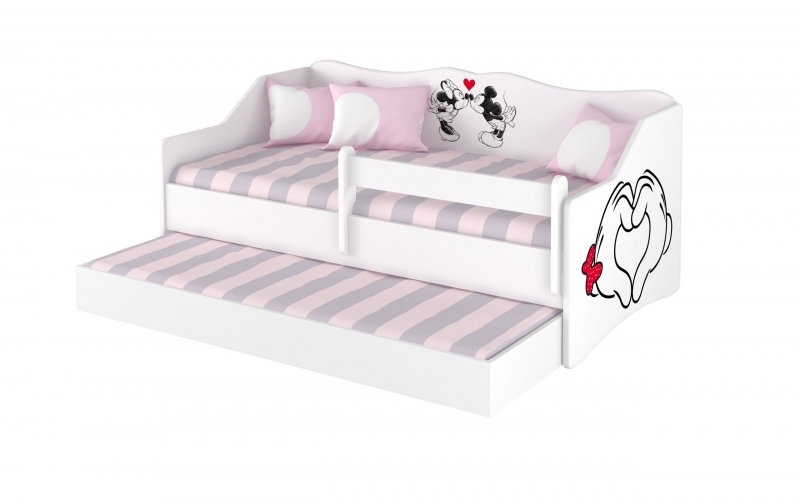 Babyboo Detská posteľ LULU 160 x 80 cm - biela Love